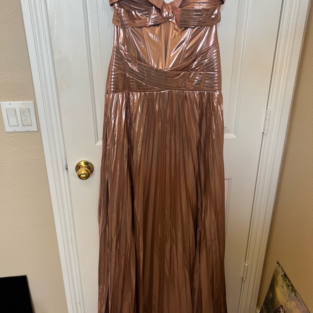 Fashion Nova Strapless Bronze Dress